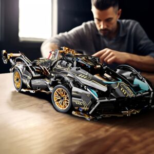 Conjunto de blocos de construção de modelo de carro superesportivo